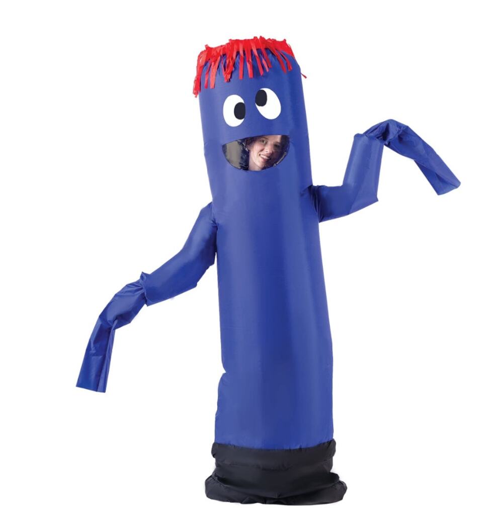 Kids L Inflatable Tube Dancer Costume Wacky Waving Arm Flailing Tubeman Blue
